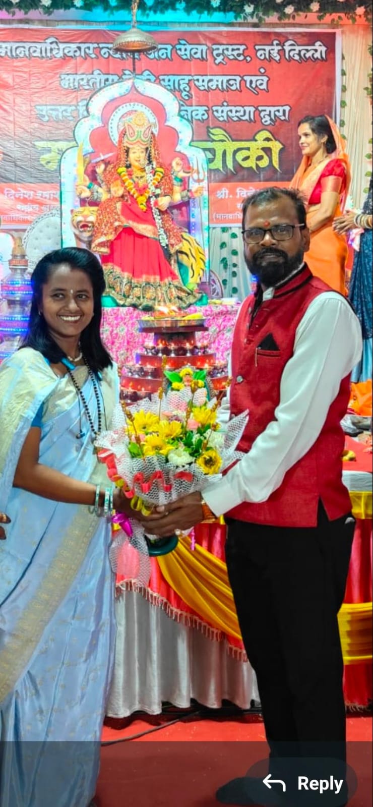 Honoured by President of Rashtriya Sahu teli samaj  05/11/2024(on the occasion of Mata ki chauki)