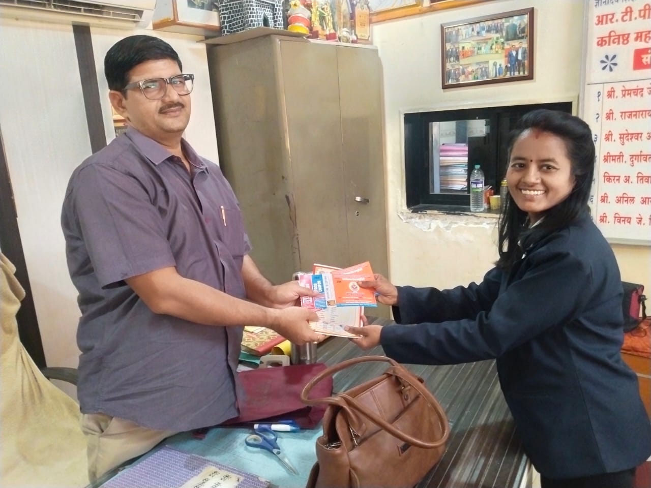 Inviting the Principal and Founder of RTP School, Dombivli Mr. Arvind Tiwari to the awards ceremony of the International Press Community.