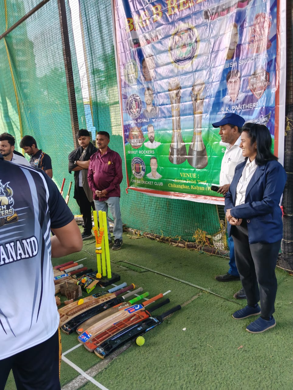 During the worship ceremony of cricket equipment before the Kalyani Vyapari Association cricket match